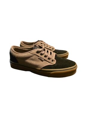 Vans Two-Tone Suede Low-Top Sneakers in Tan and Black